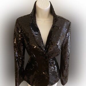 Jackie Jon Sequined Jacket - 8 black sequined , polyester
